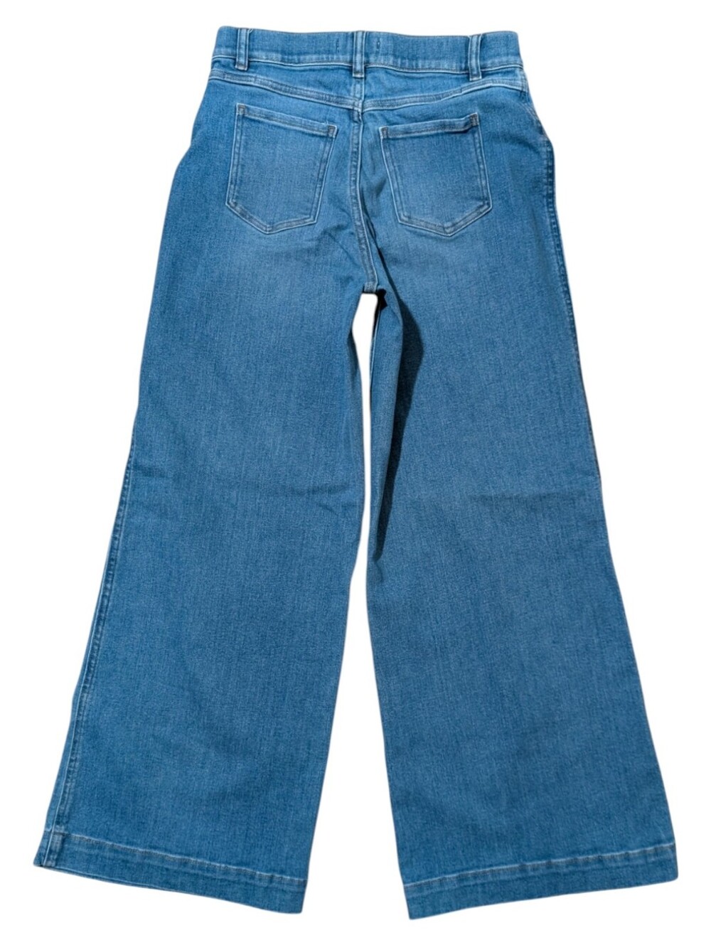Spanx Light Wash Wide Leg Pull-On Denim Jeans Size Medium - Picture 3 of 7